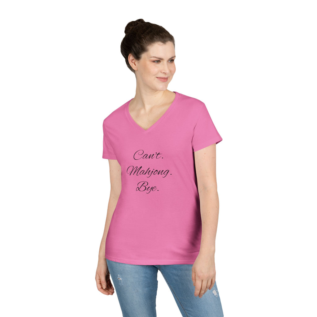 'Can’t. Mahjong. Bye.' V-Neck T-Shirt for Mahjong Lovers
