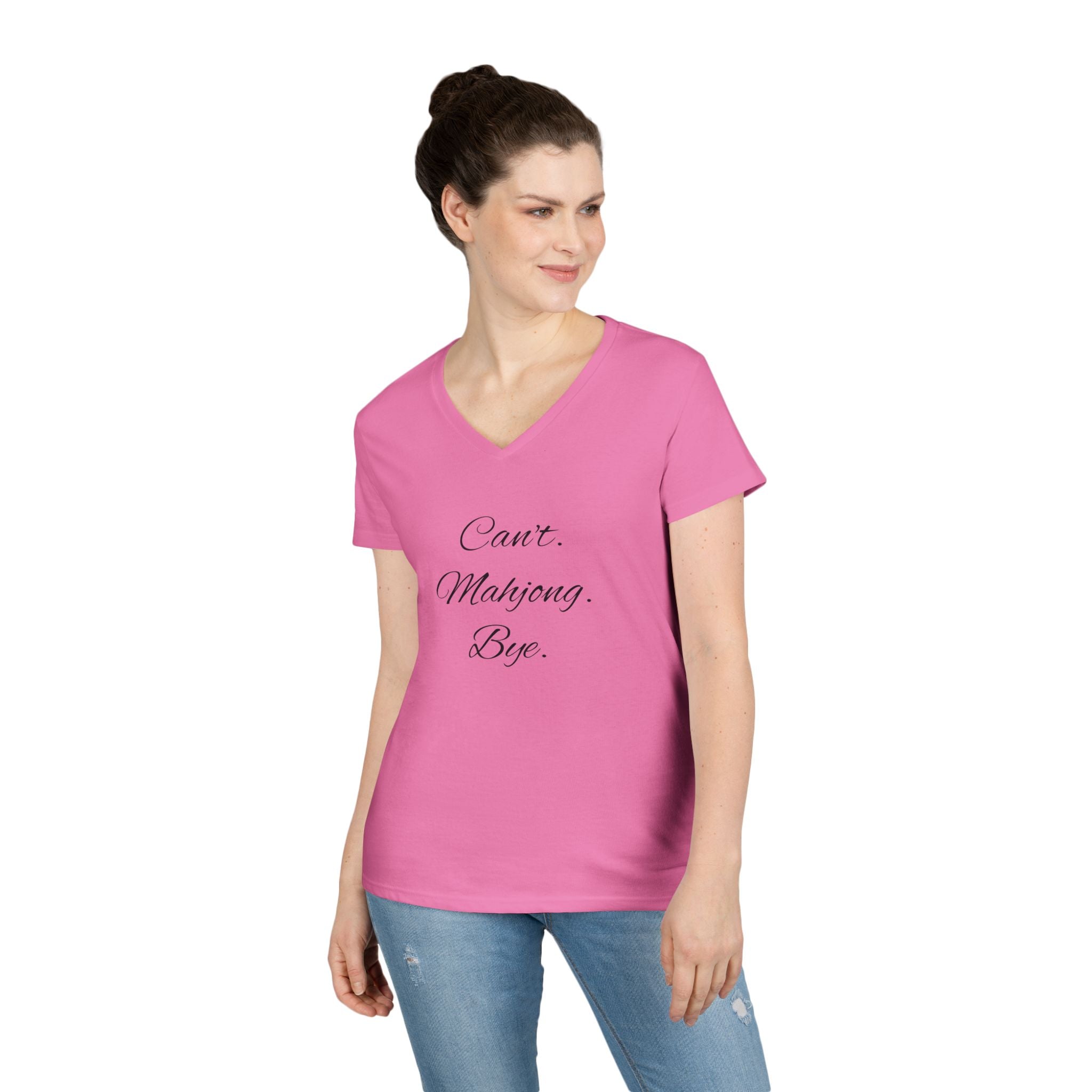 'Can’t. Mahjong. Bye.' V-Neck T-Shirt for Mahjong Lovers