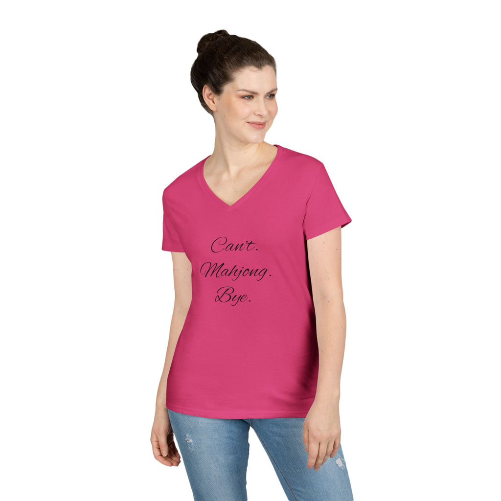 'Can’t. Mahjong. Bye.' V-Neck T-Shirt for Mahjong Lovers