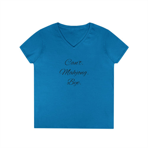 'Can’t. Mahjong. Bye.' V-Neck T-Shirt for Mahjong Lovers