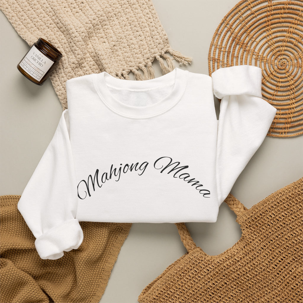 Mahjong Mama Crewneck Sweatshirt — Cozy Casual Sweatshirt for Mahjong Players