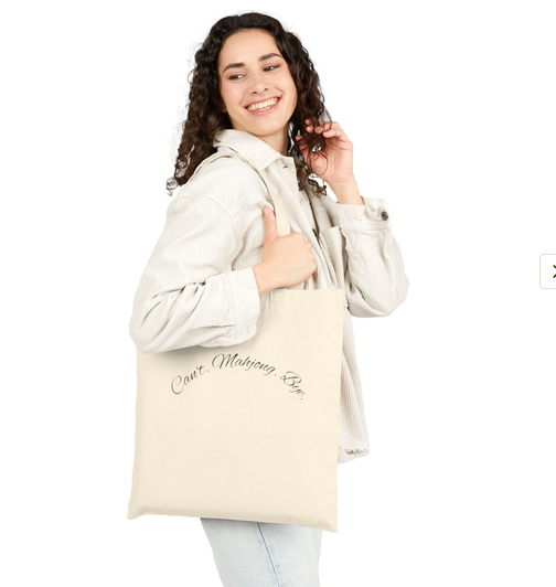 Tote Bag — 'Can't. Mahjong. Bye.' Script Cotton Canvas Tote