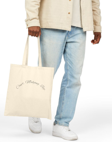 Tote Bag — 'Can't. Mahjong. Bye.' Script Cotton Canvas Tote